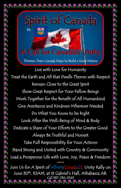 Spirit of Canada - And the Spirit of Alberta Canada - World Kindness Revolution Project -  Monthly Subscription